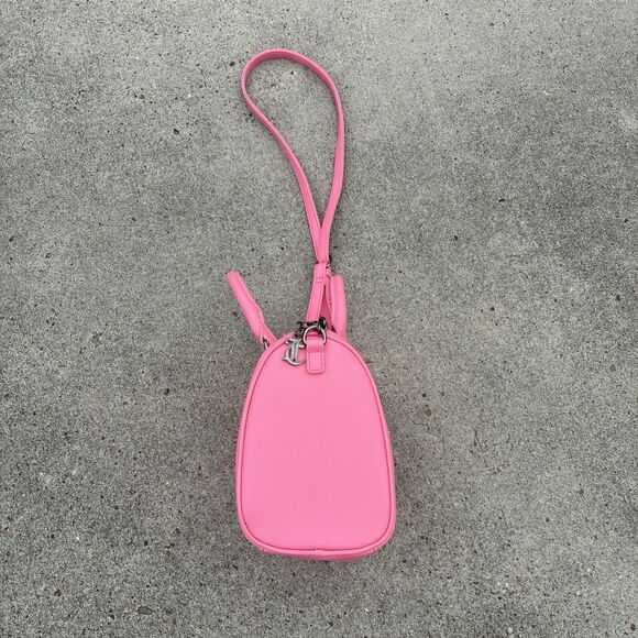 Juicy Couture Pink Embossed Heart Satchel Crossbody Bag Handbag Embellished Y2K - Picture 6 of 16